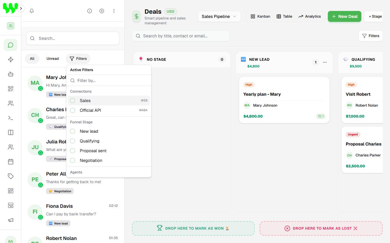 Chat list filters