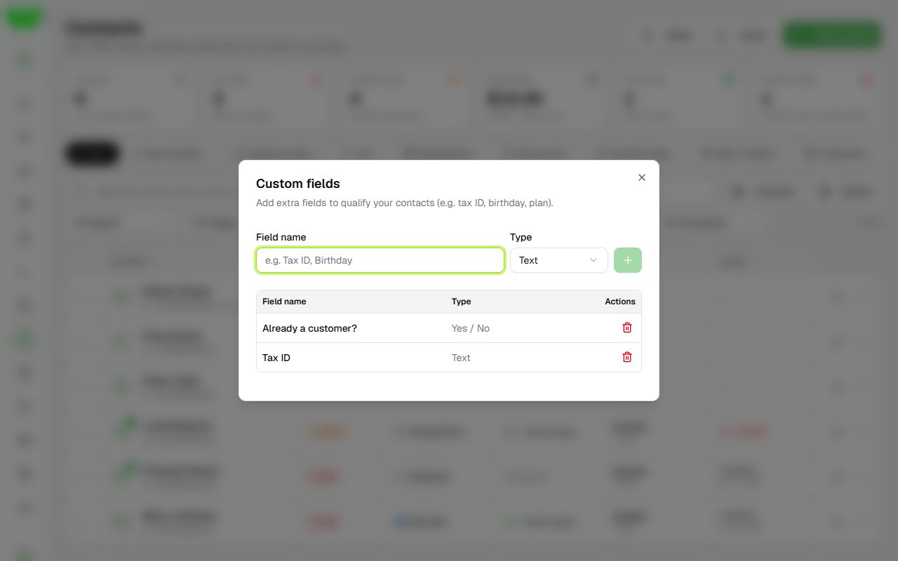 Managing custom fields